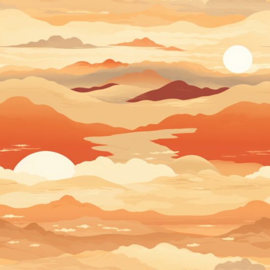 Golden Horizons: Desert Sunsets Inspired Design Seamless Pattern