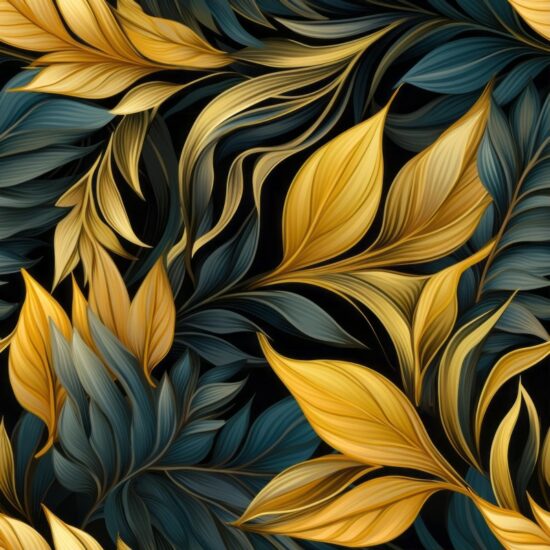 Golden Leaves Delight Seamless Pattern