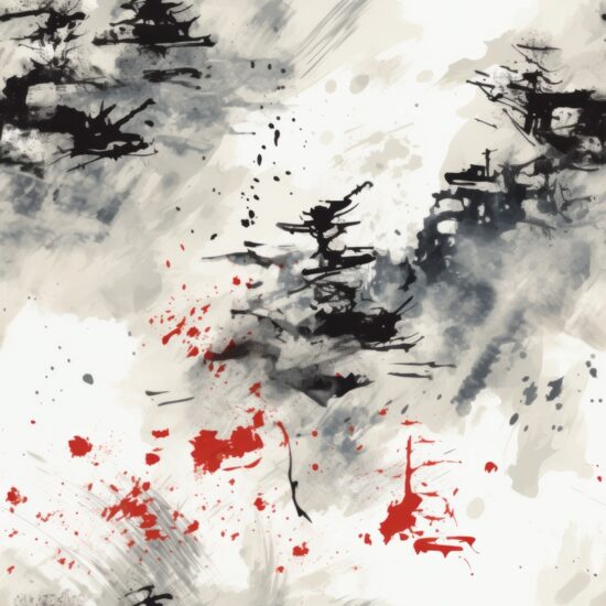 Zen Calligraphy: Sumi-e Ink Wash Seamless Pattern