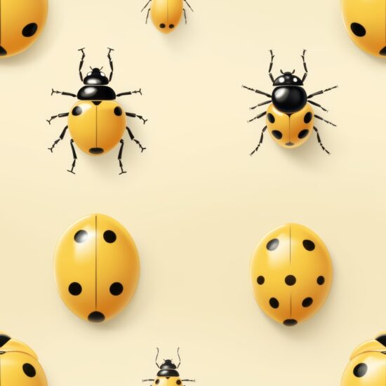 Sunshine Ladybugs Seamless Pattern