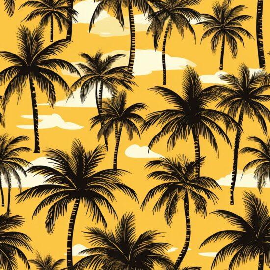 Golden Palm Paradise Seamless Pattern