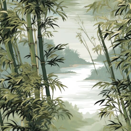 Serene Bamboo Enchantment Seamless Pattern