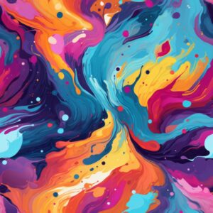 Abstract Expressionist Color Explosions: Modern Art Square Pattern Seamless Pattern