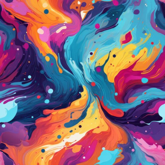 Abstract Expressionist Color Explosions: Modern Art Square Pattern Seamless Pattern