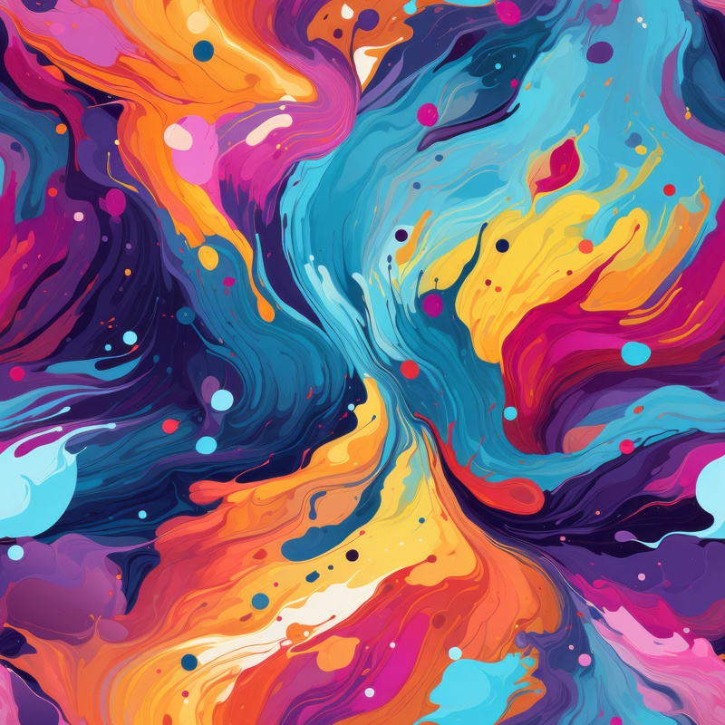 Abstract Expressionist Color Explosions: Modern Art Square Pattern Seamless Pattern