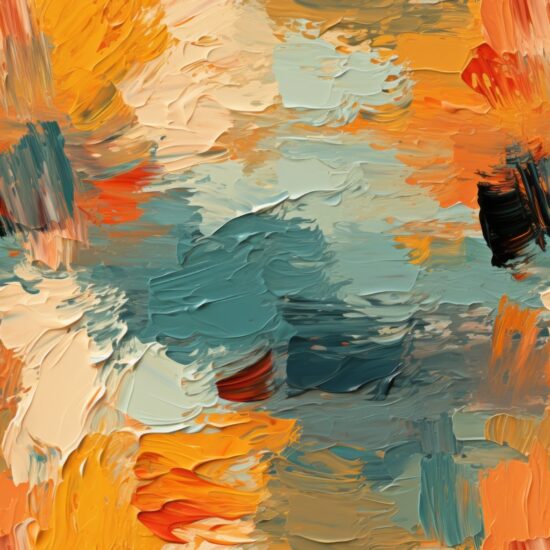 Abstract Oil Painting Palette Knife Brush Strokes Seamless Pattern