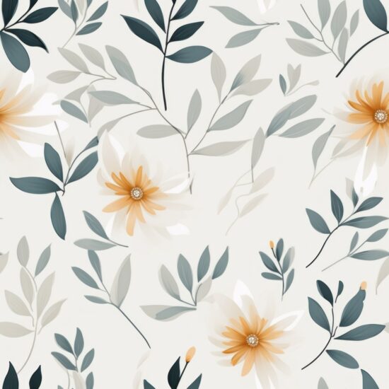 Abstract Watercolor Floral Square Print Seamless Pattern