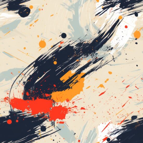 Abstract Zen Splatter Brush Art Seamless Pattern