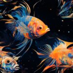 Angelfish Aquatic Oil Painting Seamless Pattern