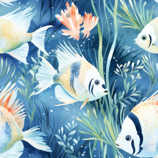 Angelfish Dreams Seamless Pattern