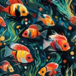 Angelfish Expressionism: Modern Paint Pattern Seamless Pattern