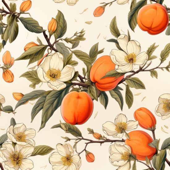 Apricot Harvest Seamless Pattern