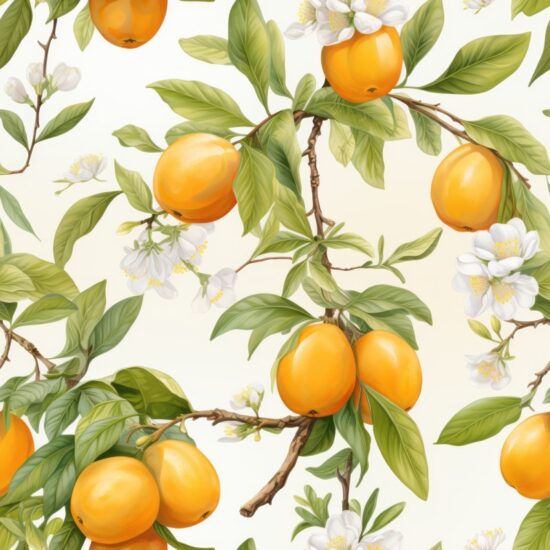 Apricot Sketching Food Pattern Seamless Pattern