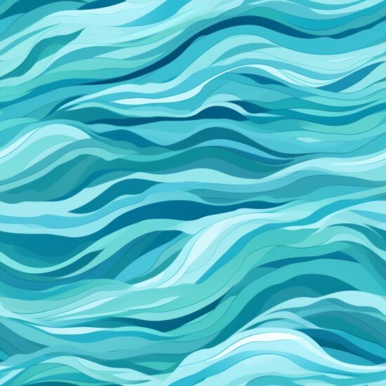 Aqua Green Water Ripples Seamless Pattern