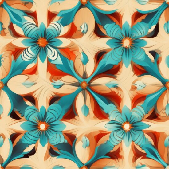 Architectural Floral Dreams Seamless Pattern