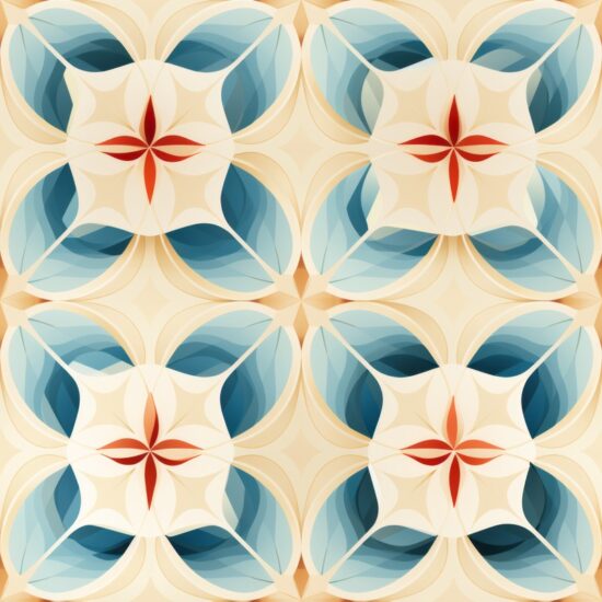 Architectural Floral Symmetry Seamless Pattern
