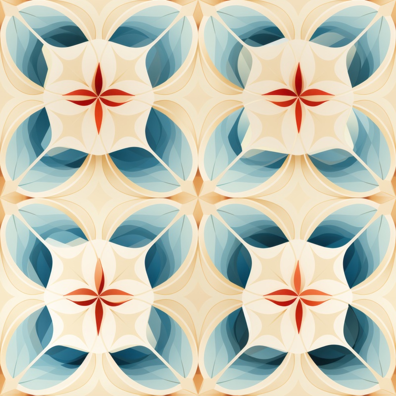 Architectural Floral Symmetry Seamless Pattern