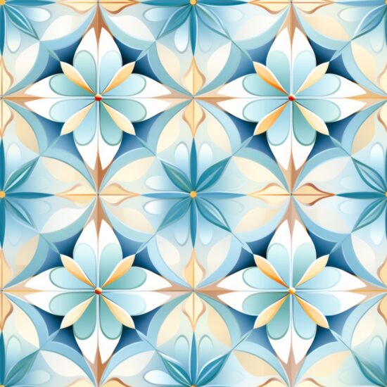 Architectural Floral Symmetry Seamless Pattern