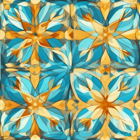 Architectural Wonderland: Symmetrical Kaleidoscope Seamless Pattern
