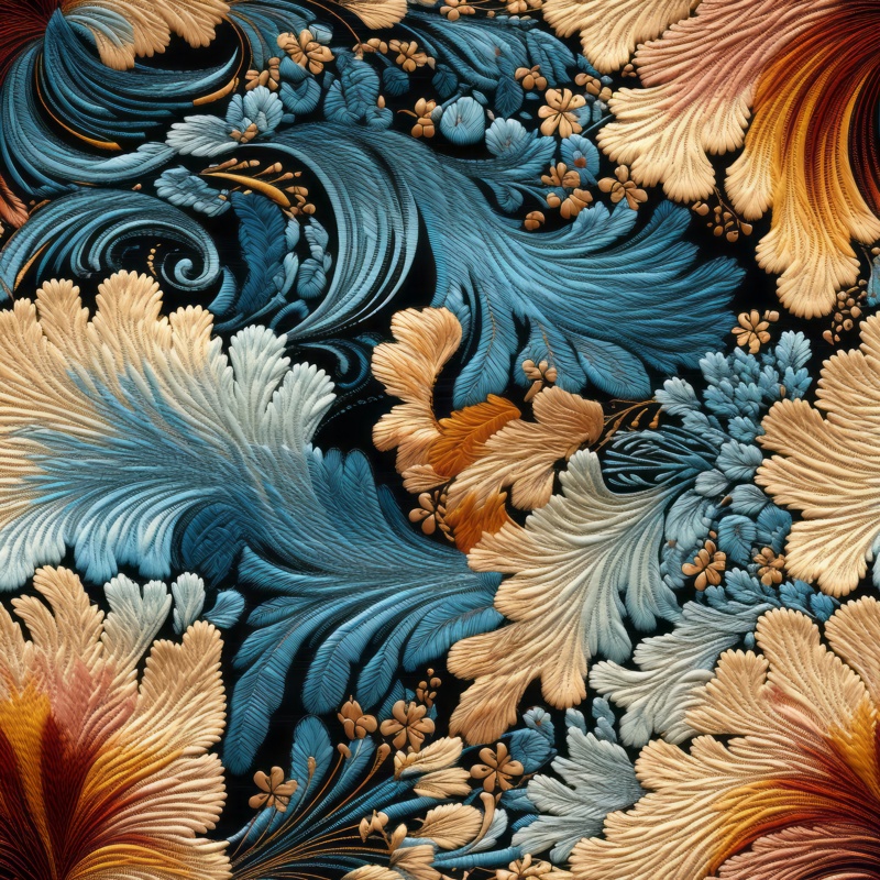 Artistic Woven Jacquard Fractal Accessories Seamless Pattern