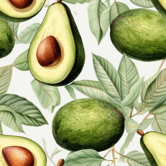 Avocado Delight Watercolor Pattern Seamless Pattern