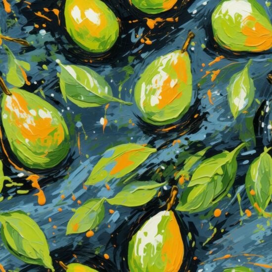 Avocado Expressionism Seamless Pattern