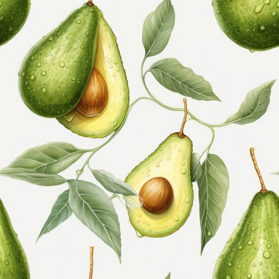 Avocado Watercolor Delight Seamless Pattern