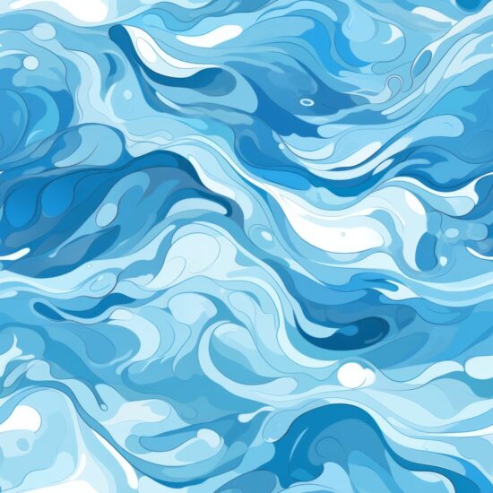 Azure Serenity: Fluid Water Ripples Seamless Pattern