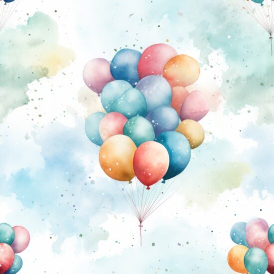 Balloon Watercolor Dreams Seamless Pattern