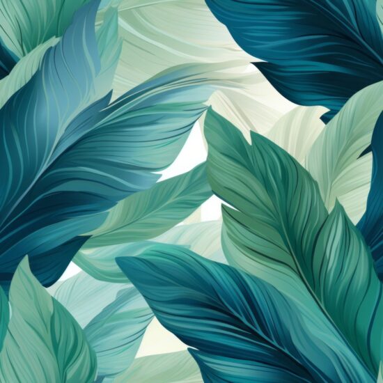 Banana Leaf Tranquil Sea Gradient Seamless Pattern