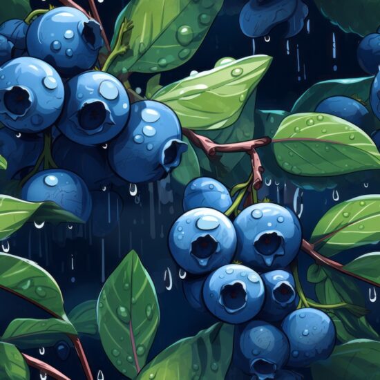 Berry Bliss: Oil Paint Blueberries Seamless Pattern