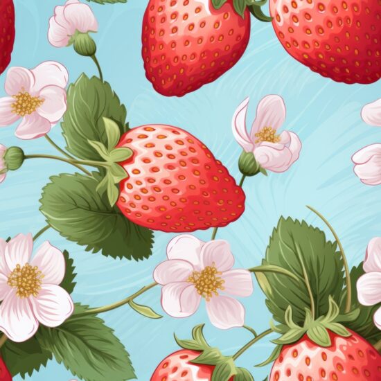 Berry Bliss: Subtle Strawberry Delight Seamless Pattern