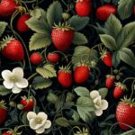 Berry Calligraphy Strawberry Pattern Seamless Pattern