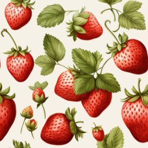 Berrylicious Watercolor Strawberry Pattern Seamless Pattern