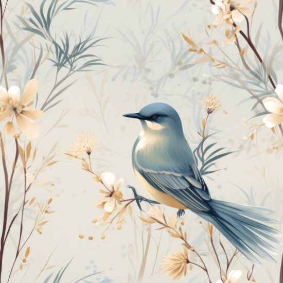 Birds in Subtle Colors Seamless Pattern
