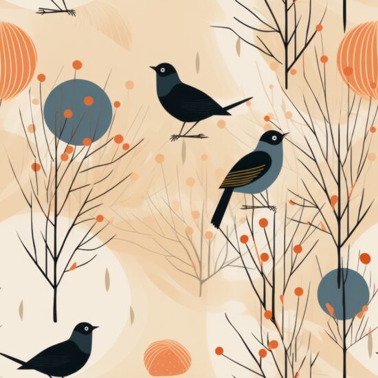 Birds of Zen Seamless Pattern