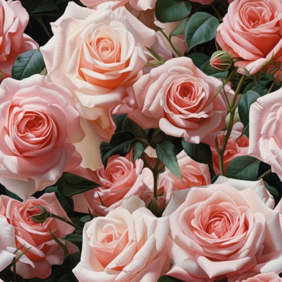 Blooming Rose Garden Seamless Pattern