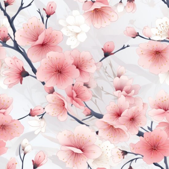 Blooming Sakura: Traditional Japanese Elegance Seamless Pattern