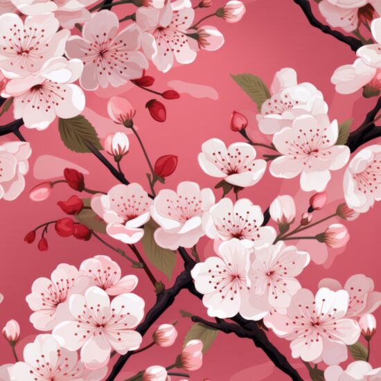 Blossoming Elegance: Traditional Japanese Delight Seamless Pattern