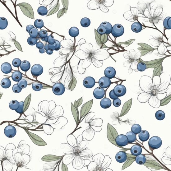 Blueberry Bliss Seamless Pattern Seamless Pattern