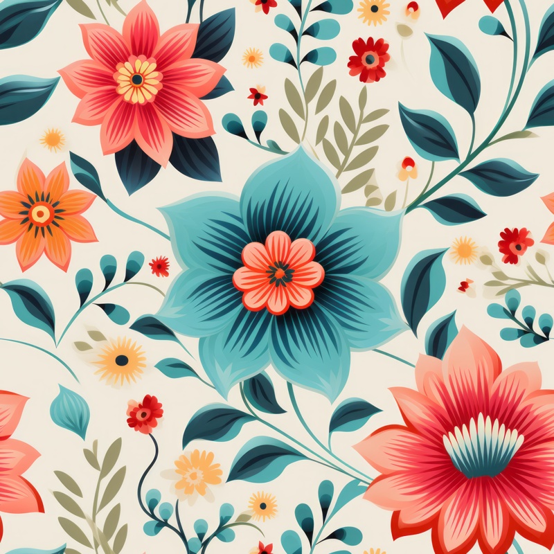 Boho Blooms Seamless Pattern