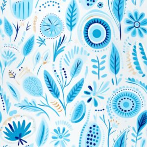 Boho Blue Floral Bliss Seamless Pattern