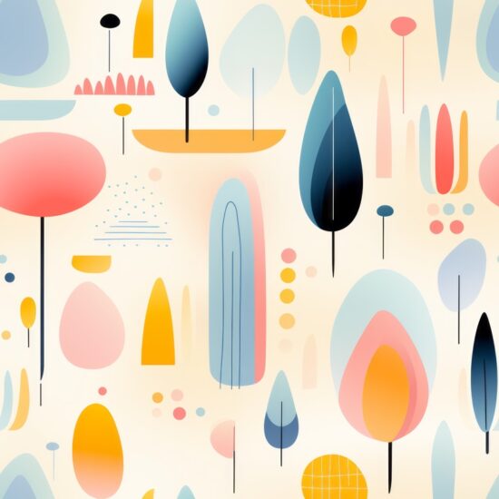 Boho Pastel Shapes Seamless Pattern