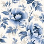 Botanical Bliss Damask: Floral Elegance on Grey Seamless Pattern