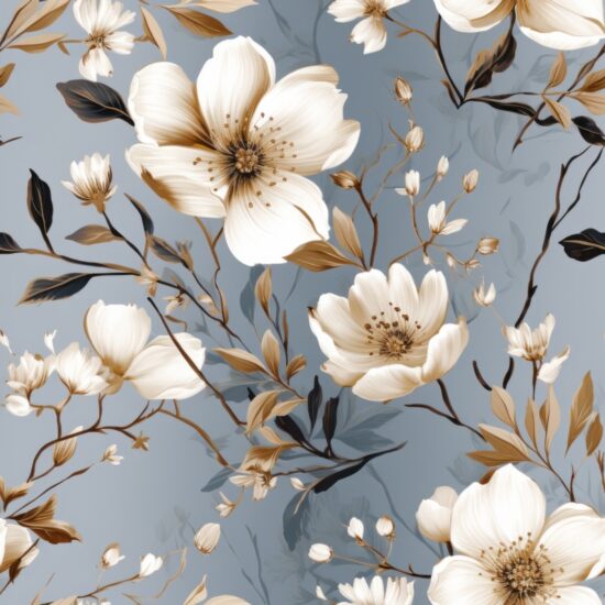 Botanical Blooms: Delicate Floral Illustration Seamless Pattern
