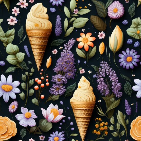 Botanical Creamy Delight Seamless Pattern