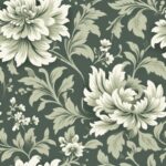 Botanical Elegance: Minimalistic Damask Pattern Seamless Pattern