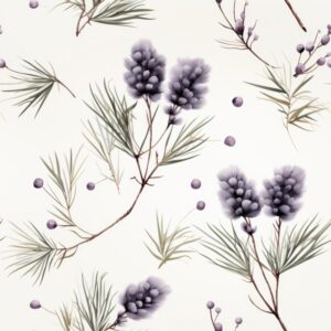 Botanical Elegance: Minimalistic Pine Illustration Seamless Pattern