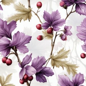 Botanical Oak Bloom: Minimalistic Floral Pattern Seamless Pattern