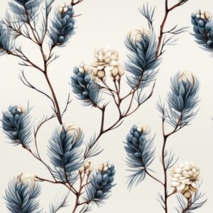 Botanical Pine Sketch: Clean and Subtle Seamless Pattern